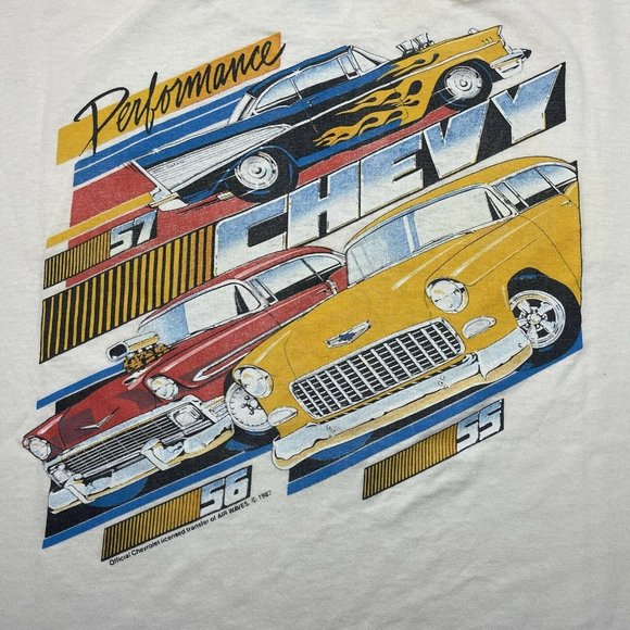 Vintage 80’s Chevy Car T Shirt Test Pilot Single Stitched 1987 Size L - Picture 6 of 10